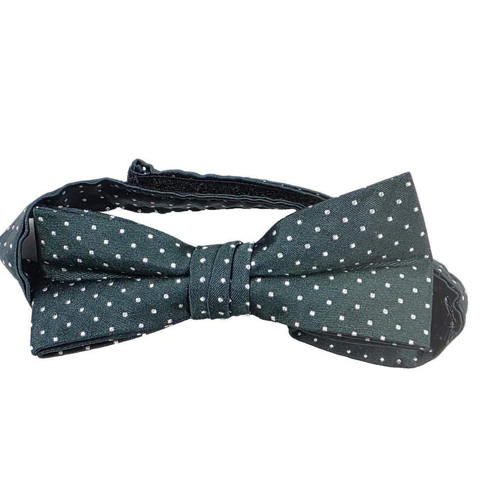 Dillard's Boys Silk Bow Tie Hunter Green Polka Dot Adjustable Formal Wedding
